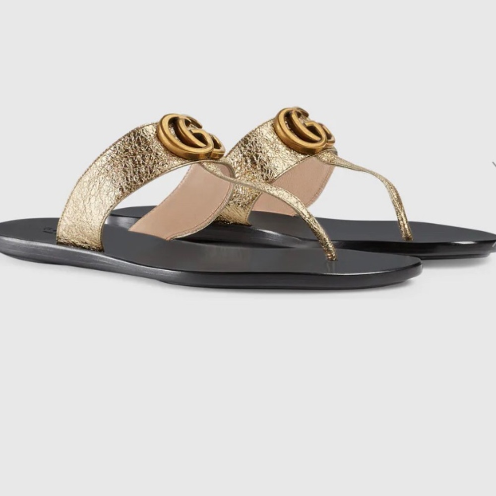 Gucci Double G Leather Sandals